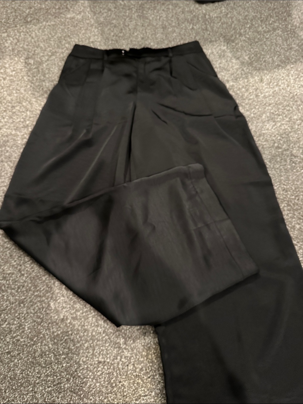 a new day Black High-Rise Wide-Leg Trousers with Pleats